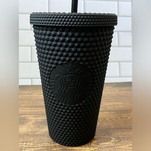 Starbucks black studded cold cup with straw